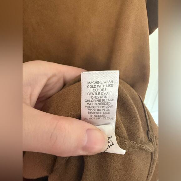 J. Jill Camel Brown Faux Suede Short Sleeve Top Blouse Size Small - Picture 5 of 8